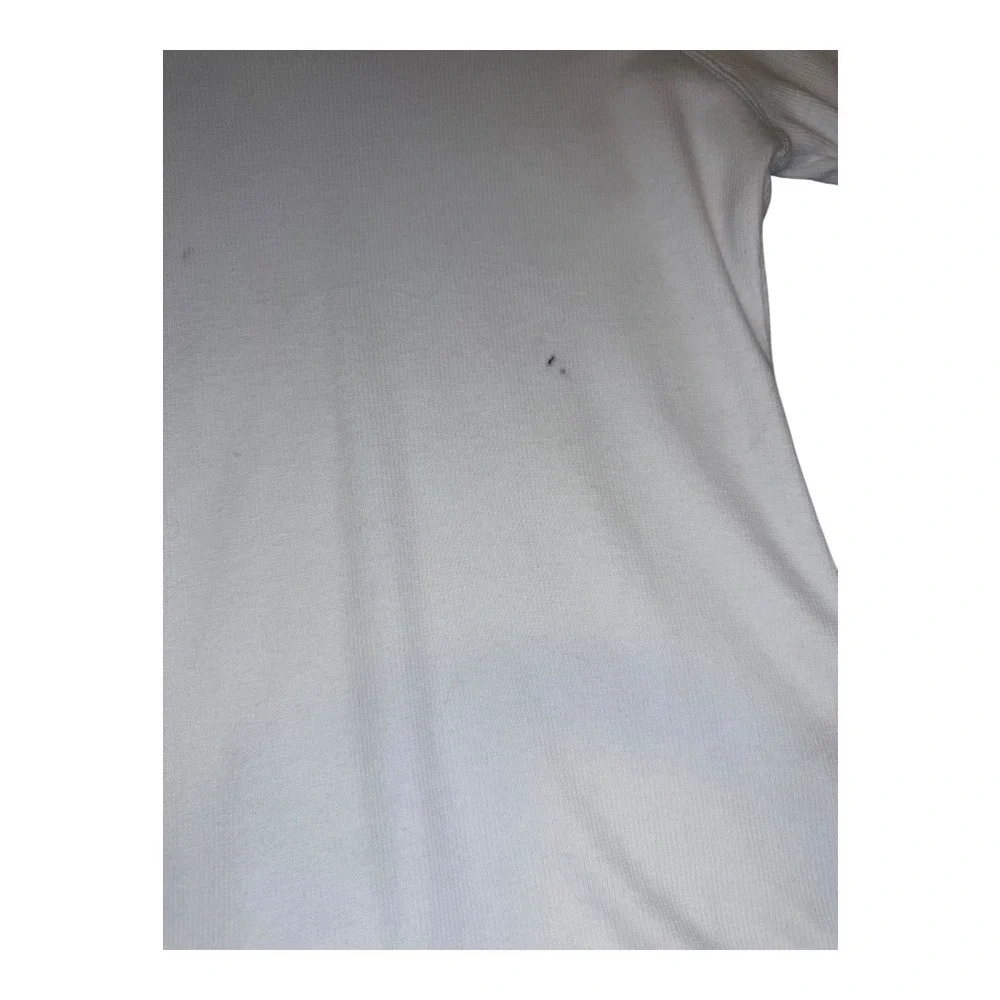 Free People Ribbed Knit Short Sleeve Bodysuit Thong White Medium New With Defect
